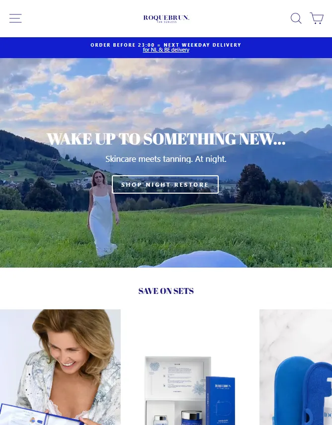 ROQUEBRUN TAN Shopify storefront